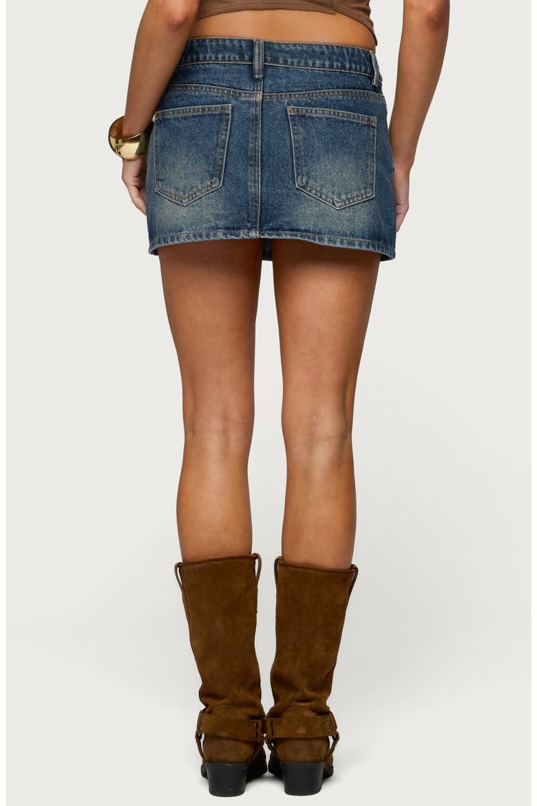 Libbie Studded Denim Miniskirt, Alternate, color, BLUE