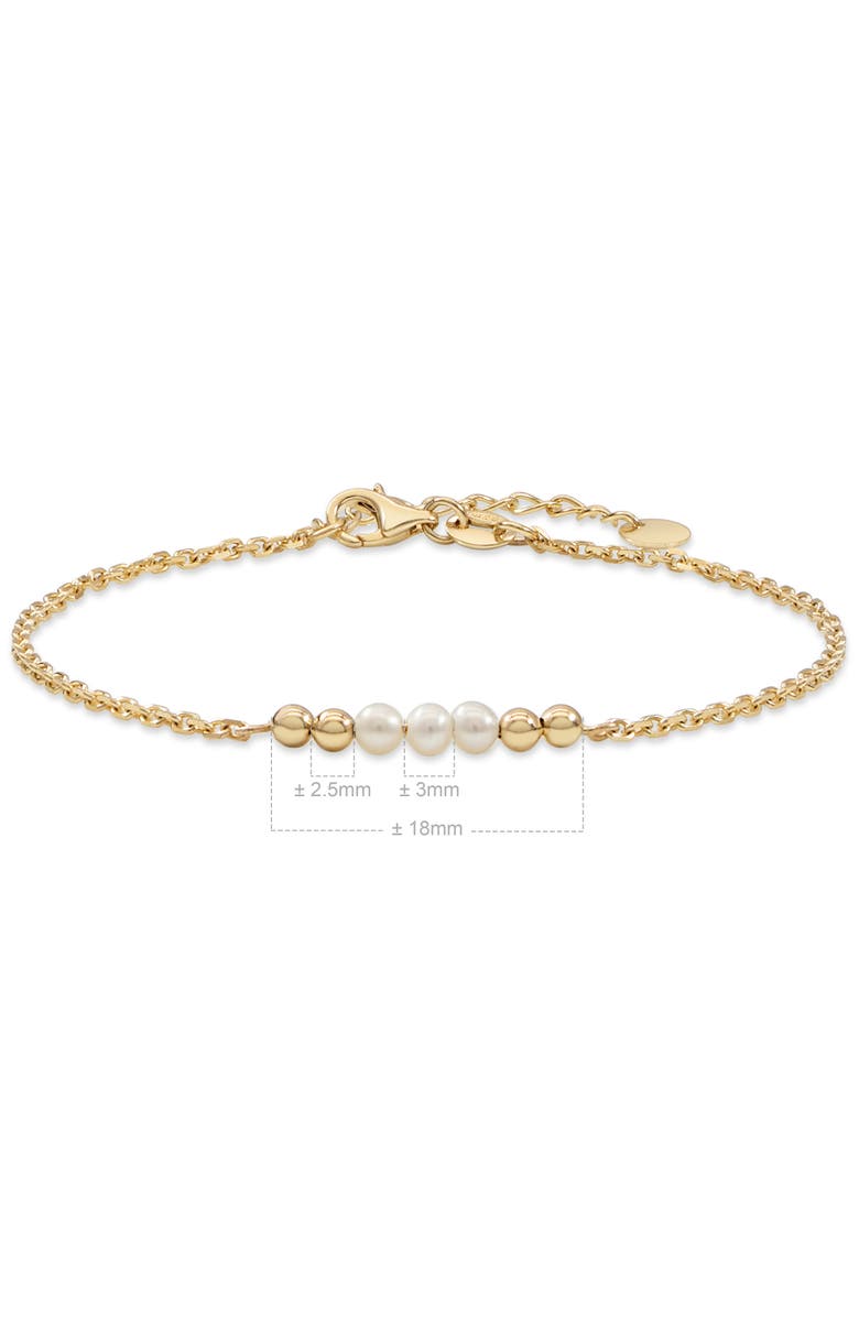 DEVATA Freshwater Pearl Chain Bracelet in 14K Gold, 18mm, Alternate, color, Yellow Gold