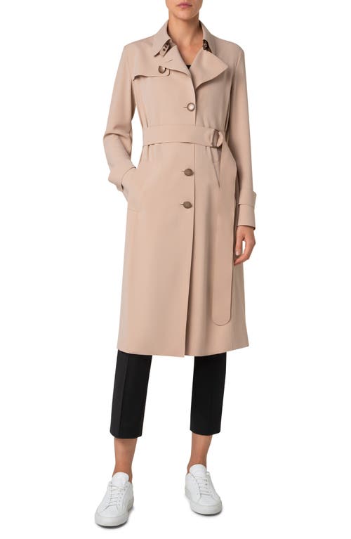 Akris Punto Laser Cut Technical Crepe Trench Coat In Beige
