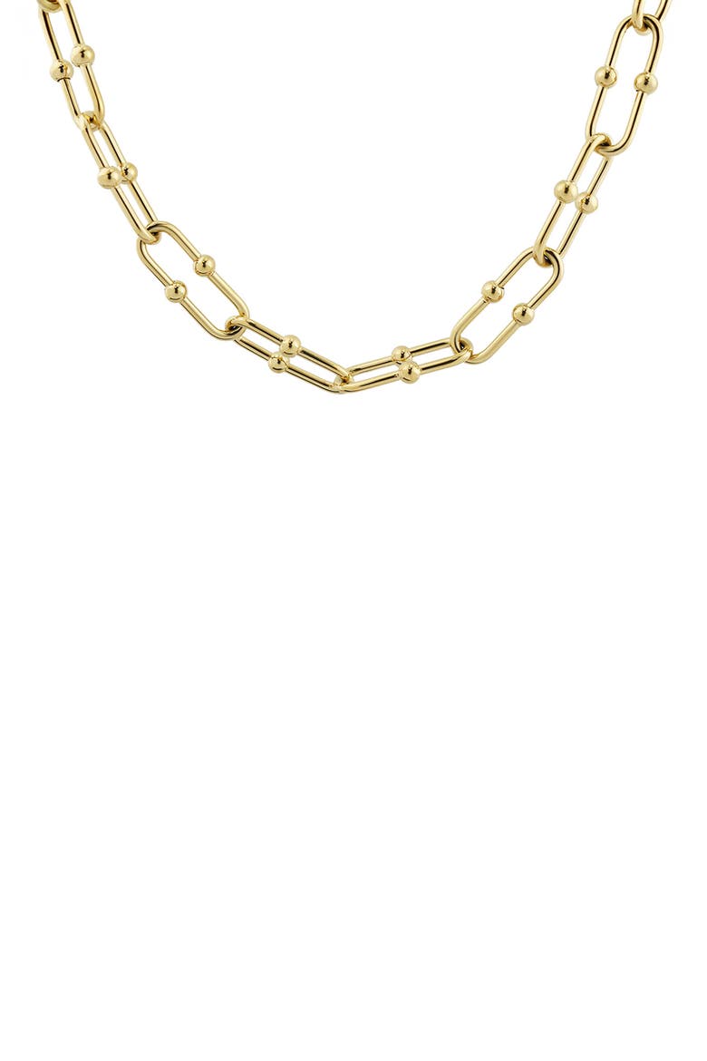 Oval Beaded Necklace, Main, color, GOLD