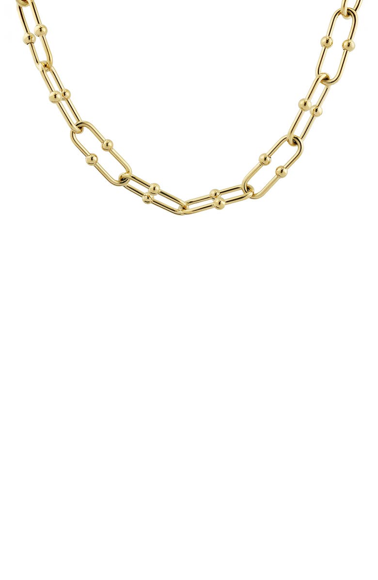 REBL Oval Beaded Necklace, Main, color, Gold