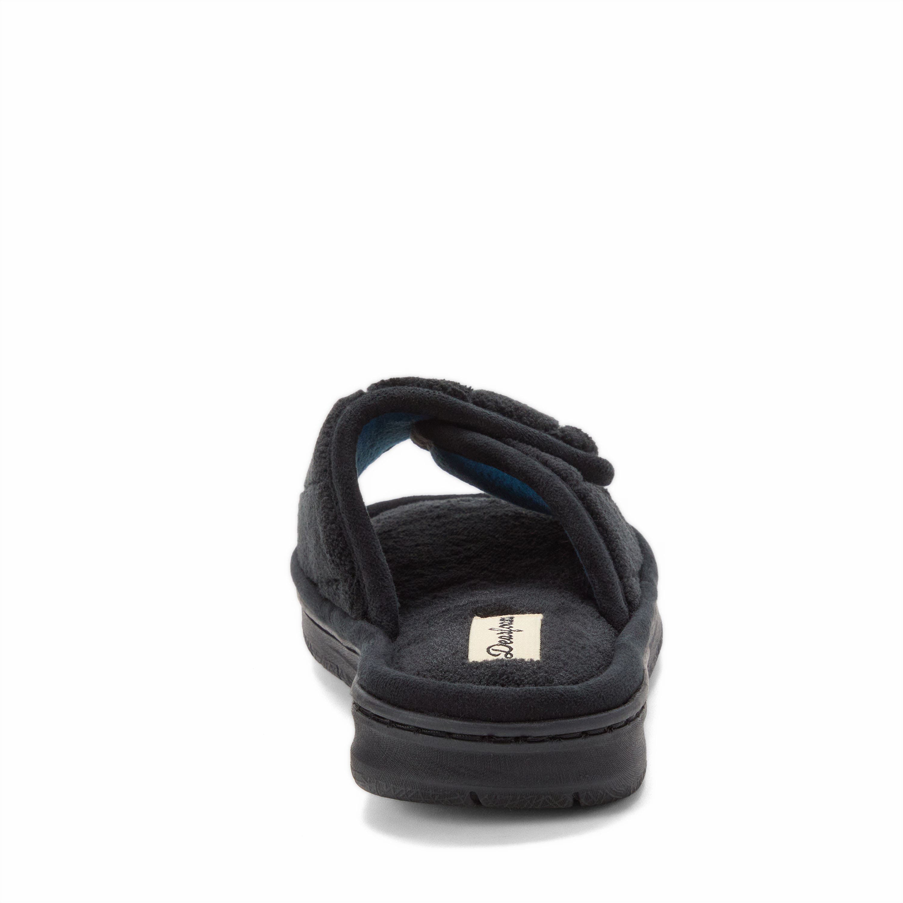 DEARFOAMS Mickey Terry Adjustable Shower Slide Slipper, Alternate, color, Black