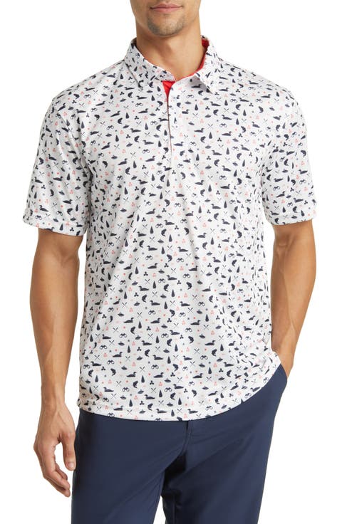 Jesse Boating Print Golf Polo