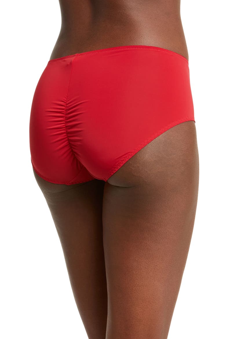Entice Lace Trim Briefs, Alternate, color, LIPSTICK RED/ NYLON