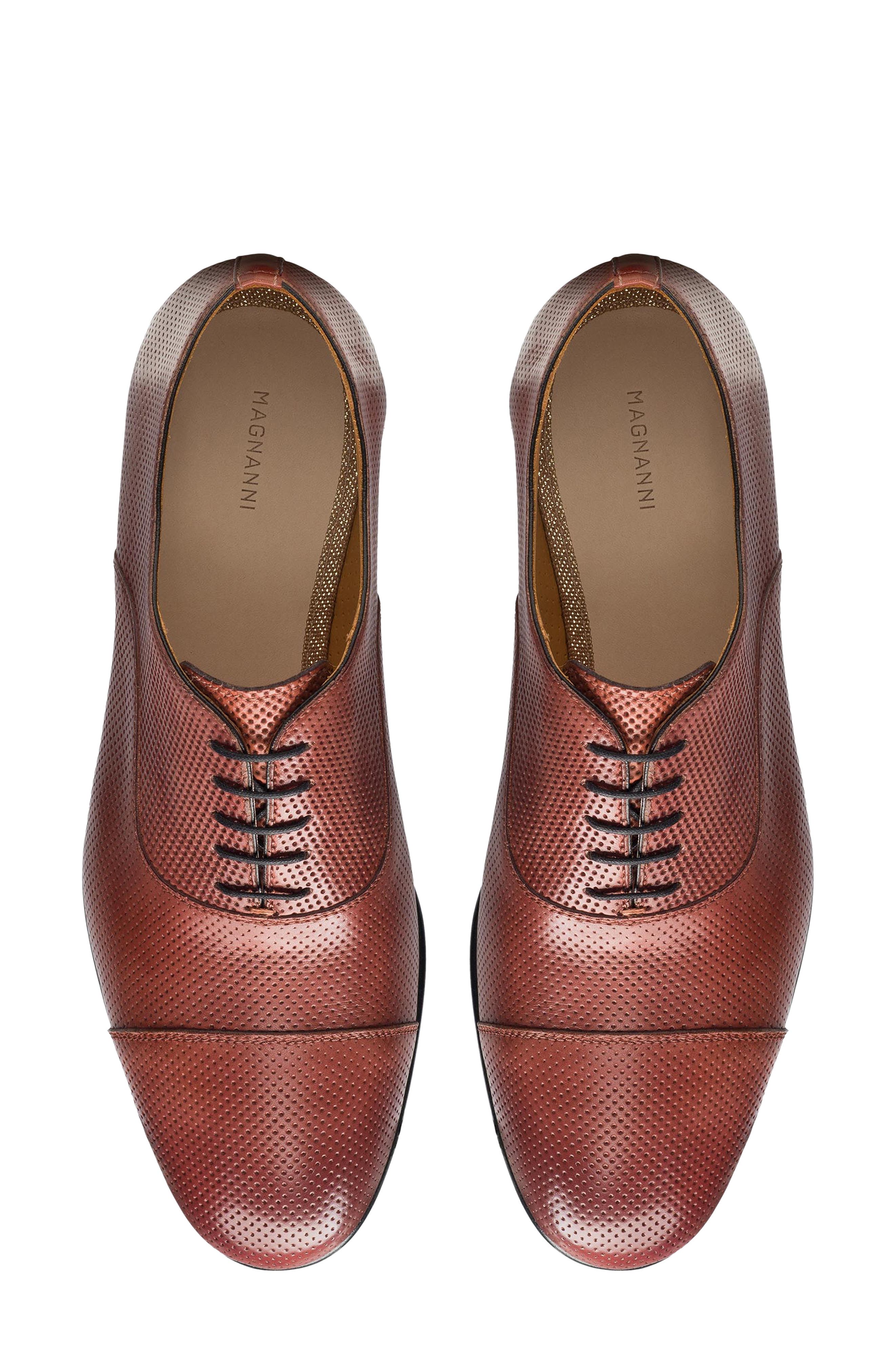 Shannon Perforated Cap Toe Oxford, Alternate, color, BURGUNDY