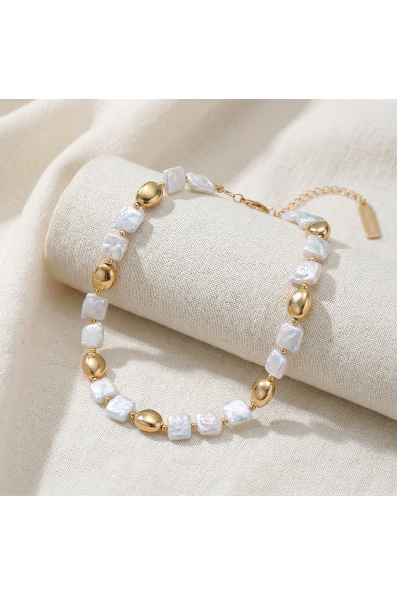 Pina Square Pearl 18k Gold Necklace, Alternate, color, 18k Yellow Gold