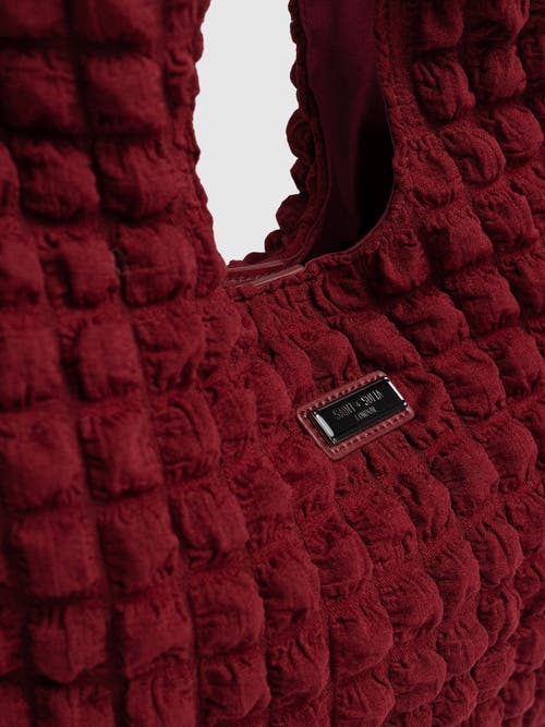 Saint And Sofia Saint + Sofia Soho Shoulder Tote Bag In Burgundy