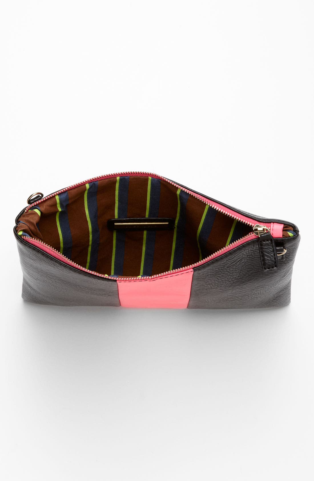 Colorblock Convertible Clutch, Alternate, color, BLACK NEON PINK