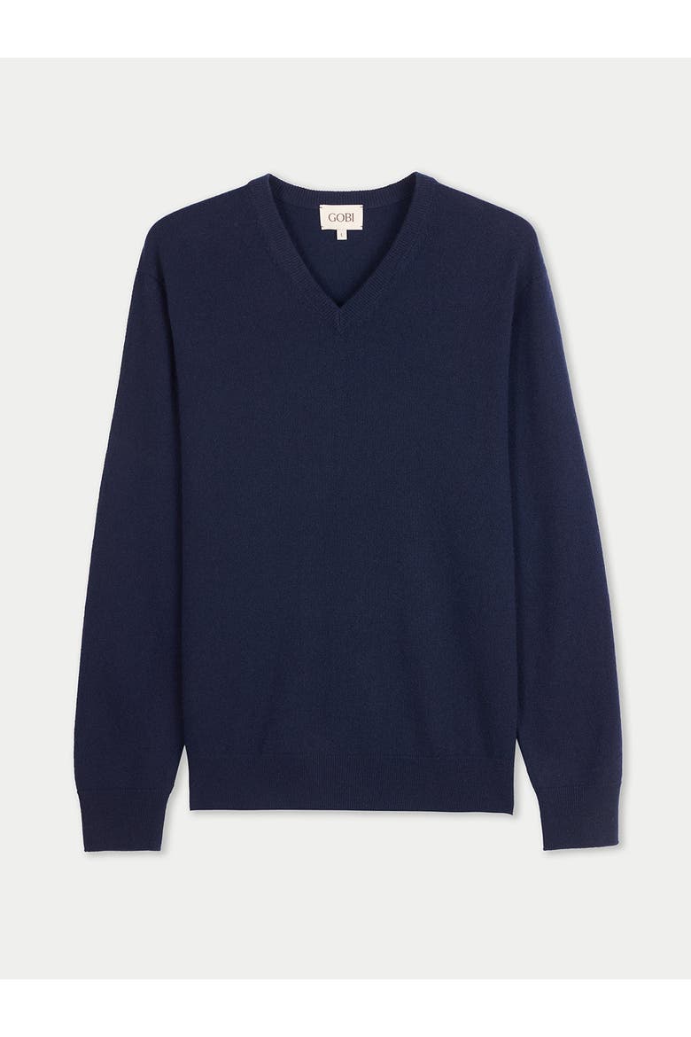 Timeless V-Neck Cashmere Sweater, Main, color, navy blazer