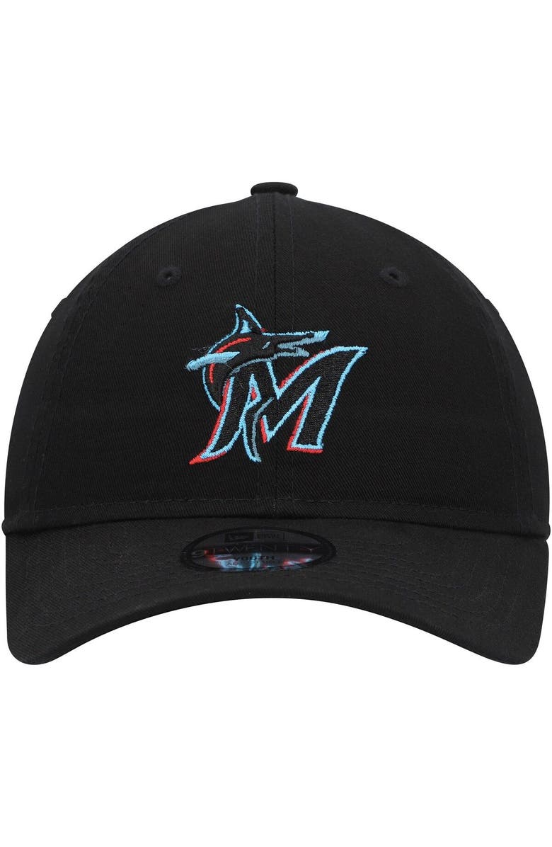 New Era Youth New Era Black Miami Marlins Core Classic 9TWENTY Adjustable Hat, Alternate, color, 