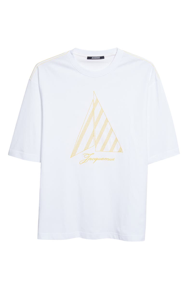 Jacquemus The Voilier Embroidered Cotton Jersey T-Shirt, Main, color, Embroidery Yellow Sails