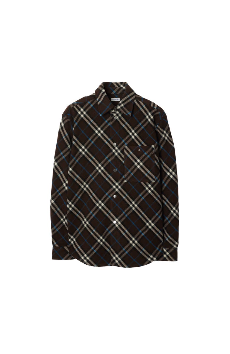 Burberry Oversized Check Wool Shirt, Alternate, color,