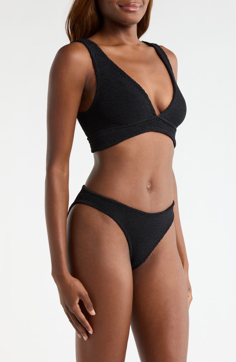 Hunza G Carla Crinkle Two-Piece Swimsuit, Alternate, color, Black
