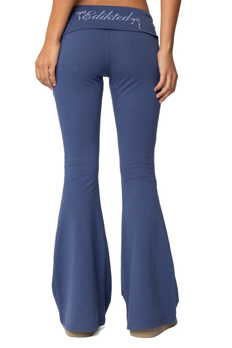 Aiyana Foldover Waistband Flare Pants, Alternate, color, BLUE