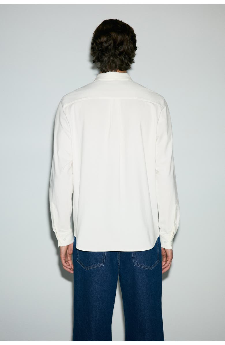 H&M Four-way Stretch Regular Fit Shirt, Alternate, color, White