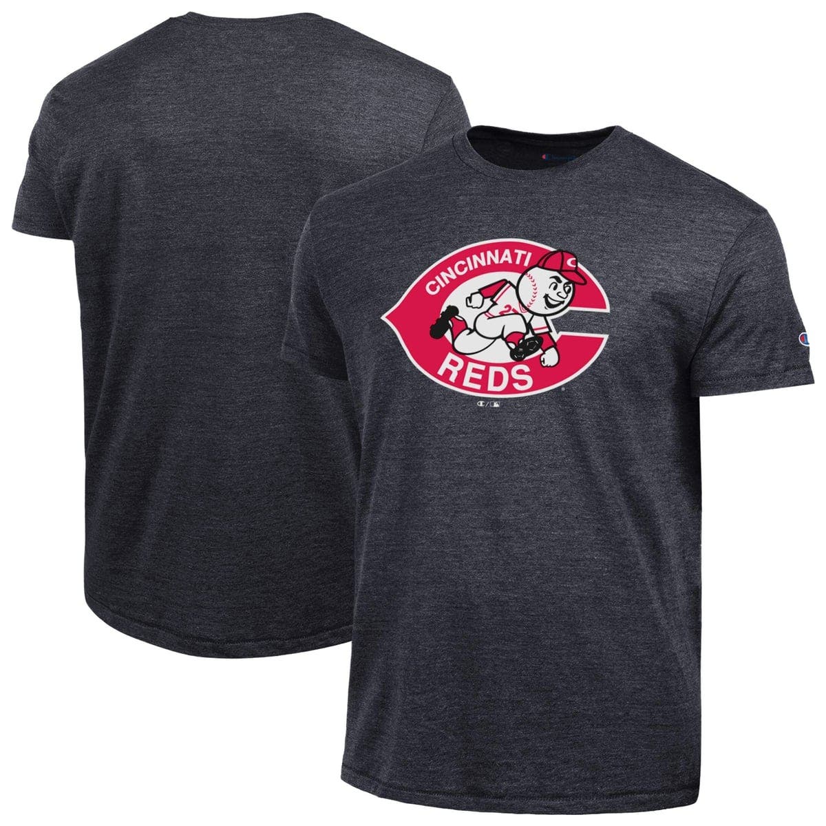 Champion Men's Champion Black Cincinnati Reds Cooperstown Logo Tri ...
