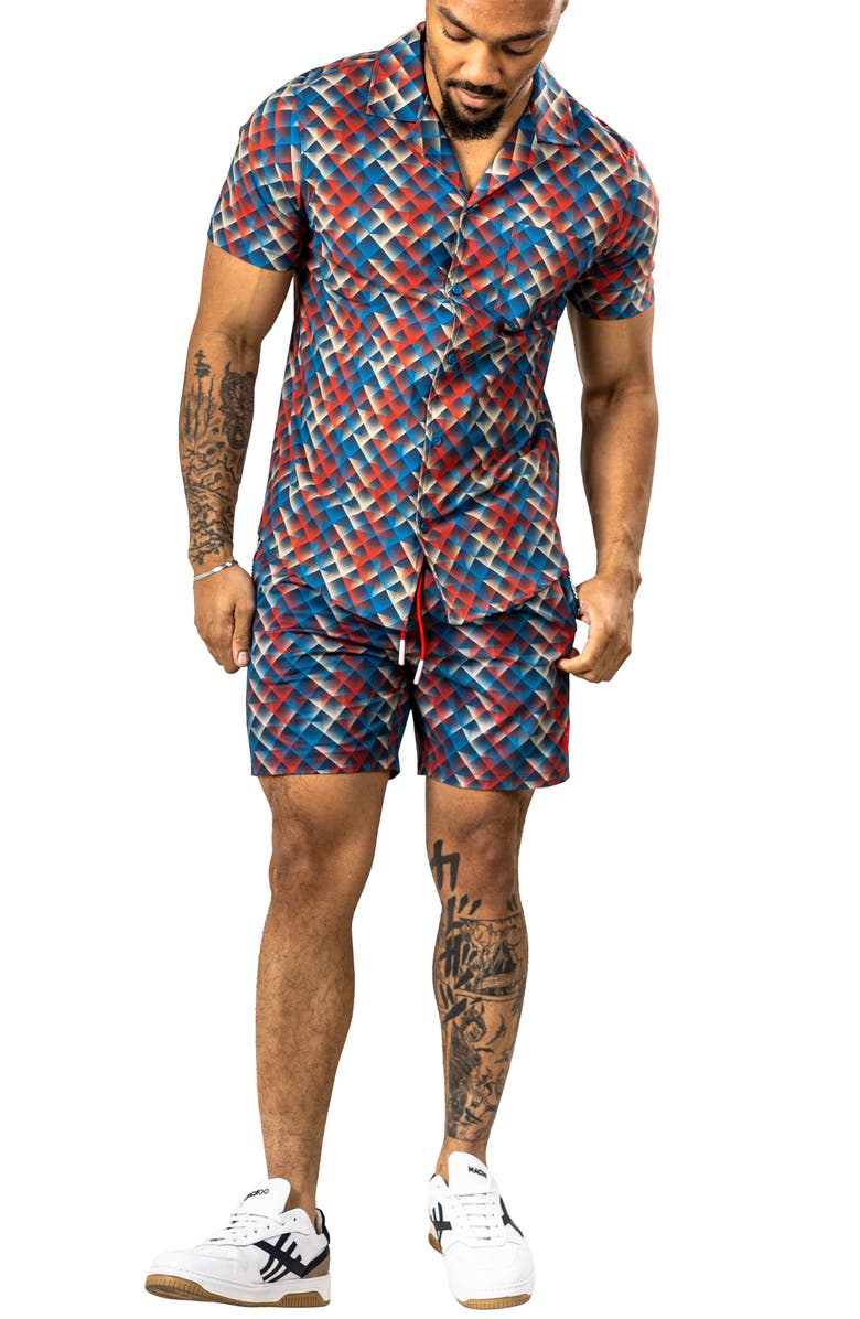 Maceoo Marthyr Swim Trunks, Alternate, color, Red