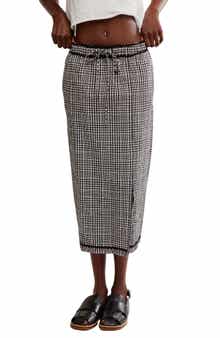 Free People Penelope Gingham Midi Skirt