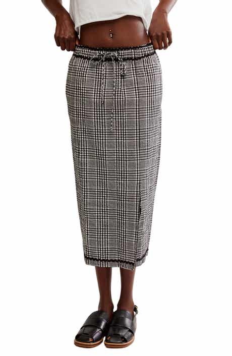 Free People Penelope Gingham Midi Skirt