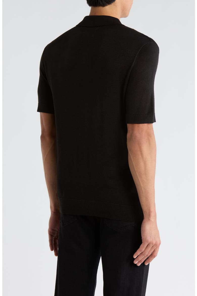 Stripe Polo Dress, Alternate, color, BLACK