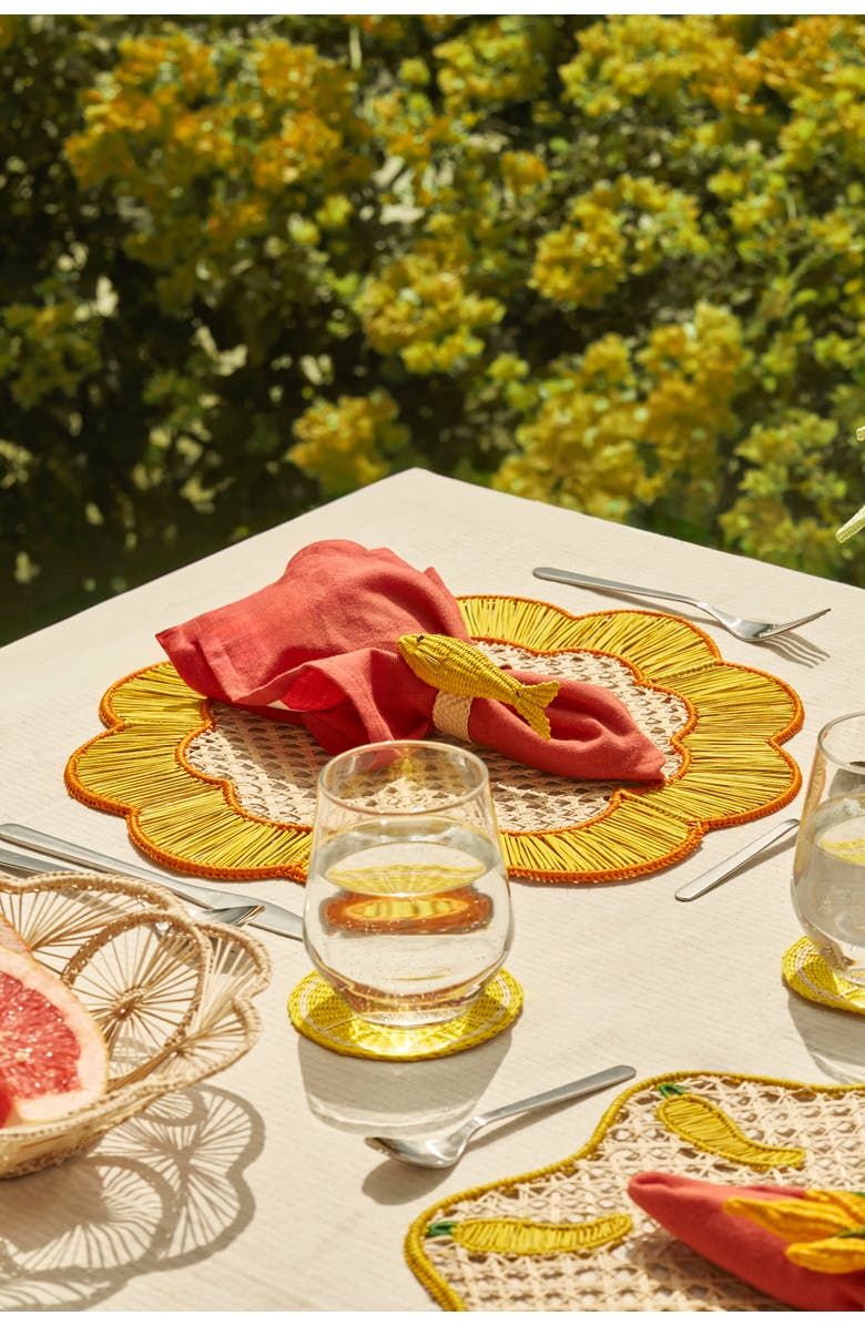 Coro Cora Yellow Chili Pepper Napkin Ring - Set of 4, Alternate, color,