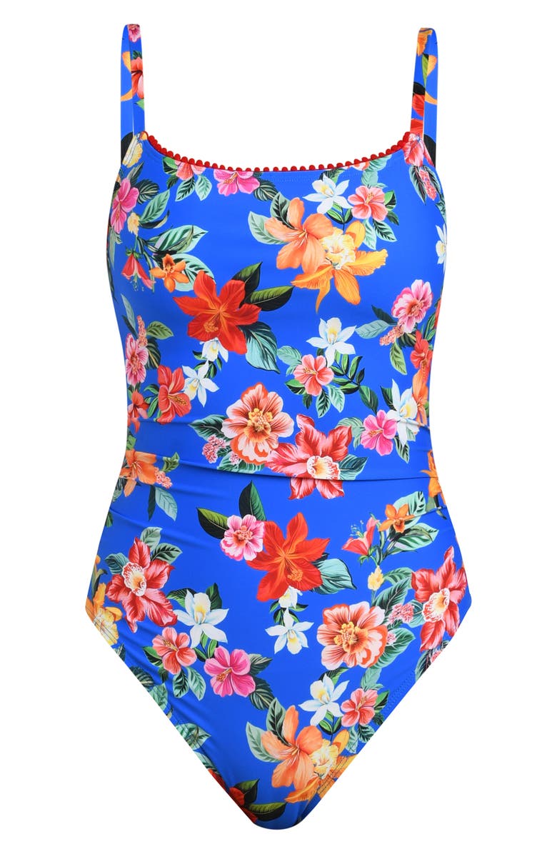 La Blanca Modern One-Piece Swimsuit, Alternate, color, Blue Multi