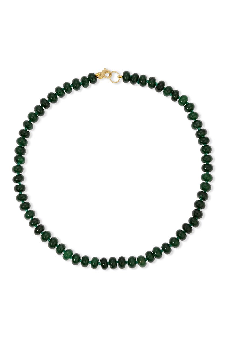 Evergreen Dyed Jade Beaded Necklace, Alternate, color, YELLOW GOLD