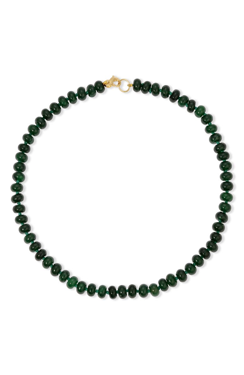 Adina Reyter Evergreen Dyed Jade Beaded Necklace, Alternate, color, Yellow Gold