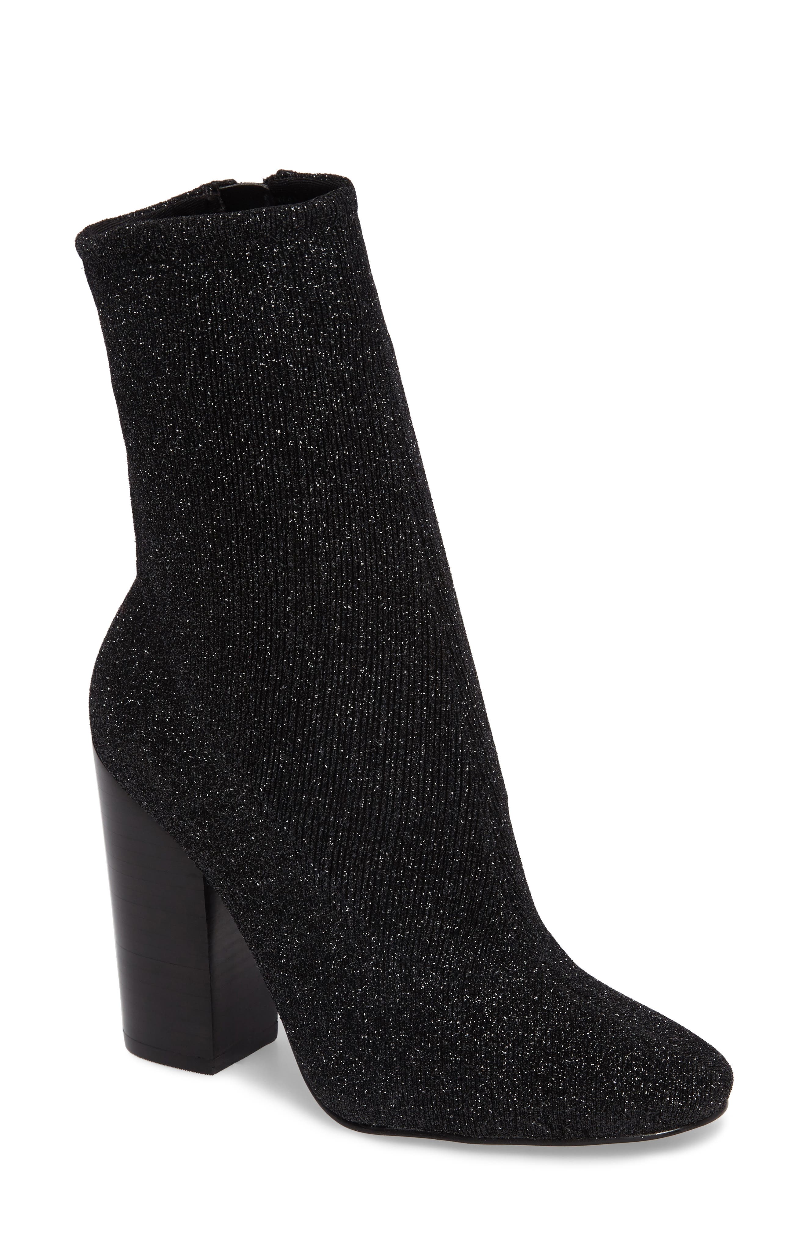 KENDALL + KYLIE Hailey Glitter Sock Bootie, Main, color, 