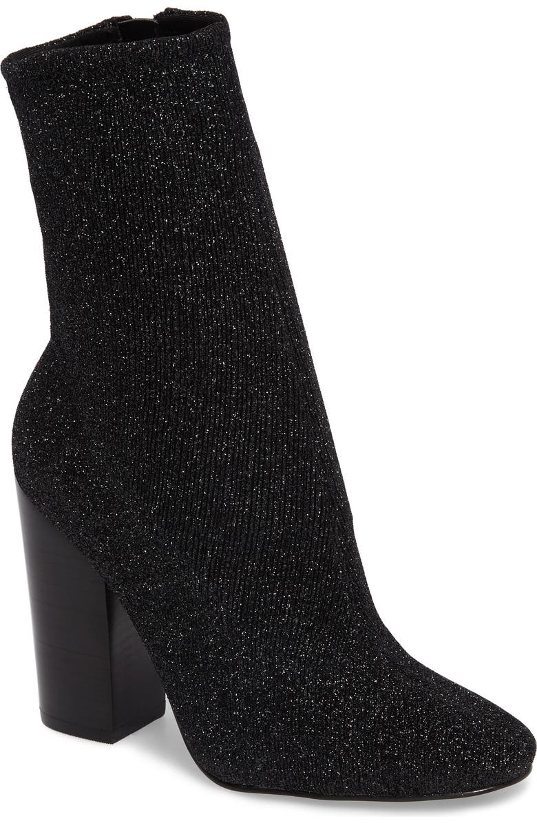 KENDALL + KYLIE Hailey Glitter Sock Bootie, Main, color,