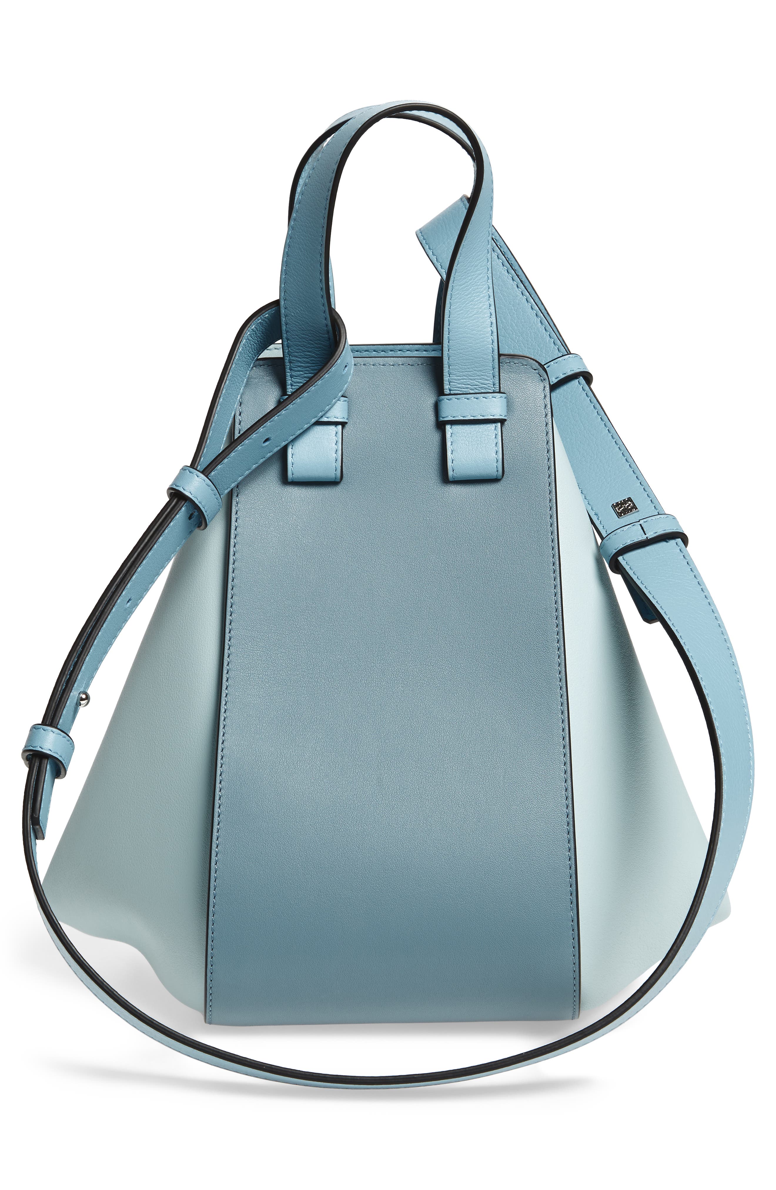 Small Hammock Bicolor Leather Hobo, Alternate, color, STONE BLUE MULTITONE