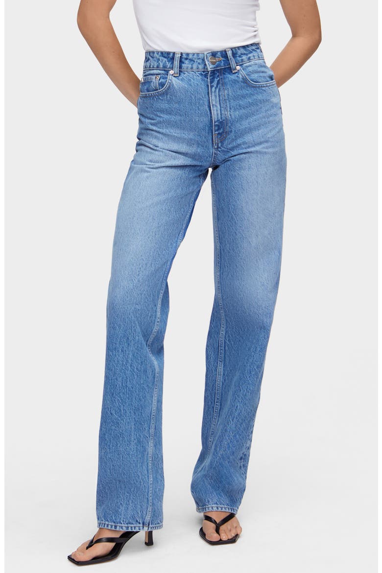 High Waist Straight Leg Jeans, Main, color, SKY BLUE