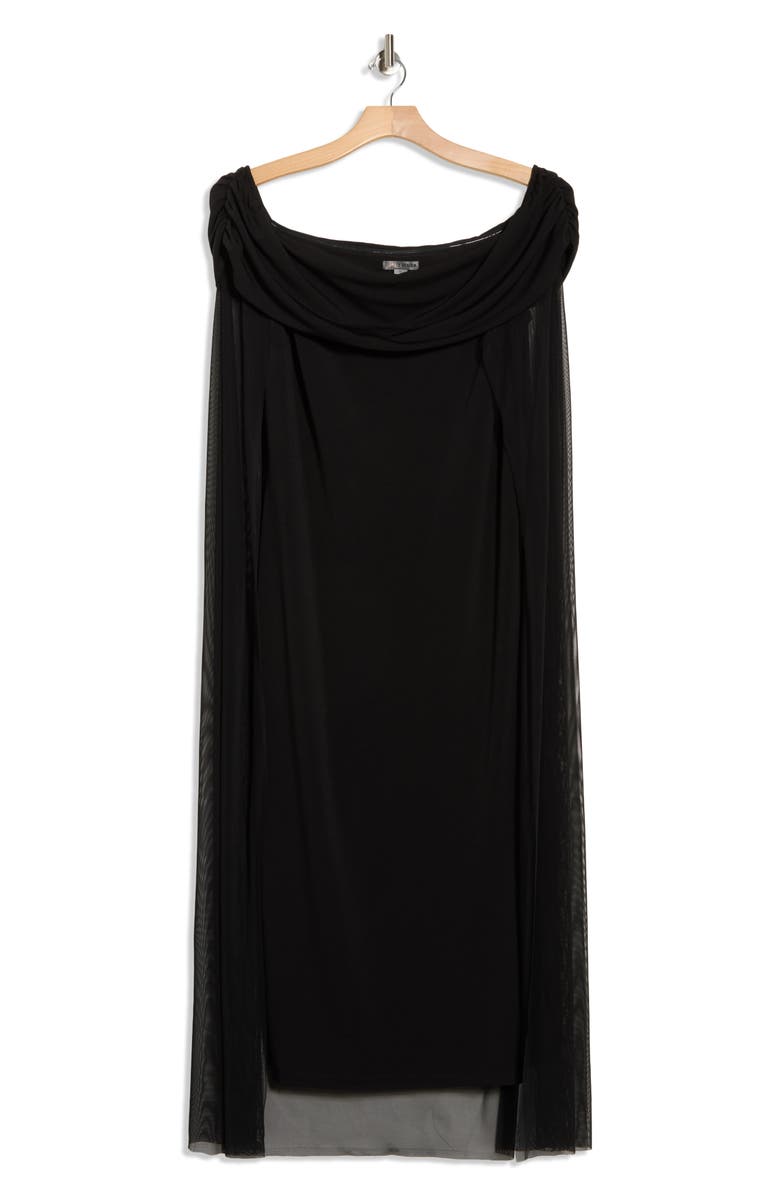 BY DESIGN Waverly Off the Shoulder Cape Dress, Alternate, color, Black
