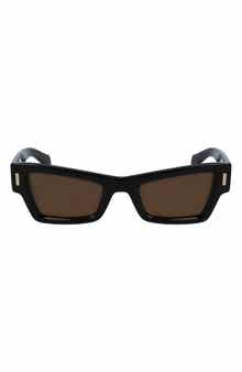FERRAGAMO Rivets 53mm Modified Rectangular Sunglasses