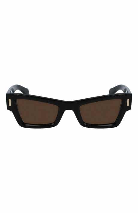 FERRAGAMO Rivets 53mm Modified Rectangular Sunglasses