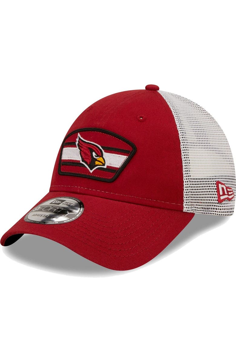 New Era Men's New Era Cardinal/White Arizona Cardinals Logo Patch Trucker 9FORTY Snapback Hat, Main, color, Cardinal