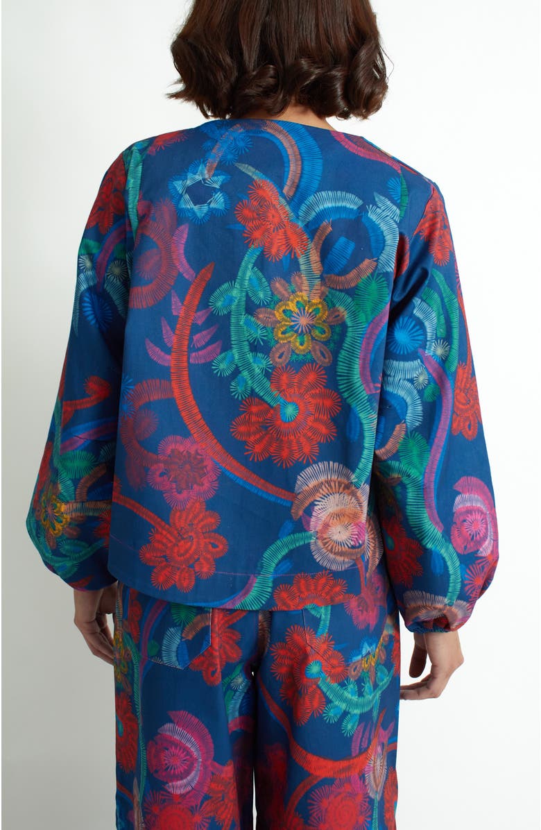 Florencia Davalos Coco Jacket, Alternate, color, Blue Embroidery Vine