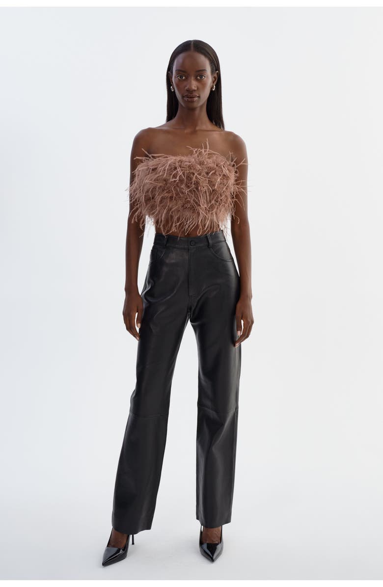 LAMARQUE Zaina | Feather Bustier, Alternate, color, Mink Brown