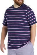 Harbor Bay by DXL Big & Tall Moisture-Wicking Striped T-Shirt
