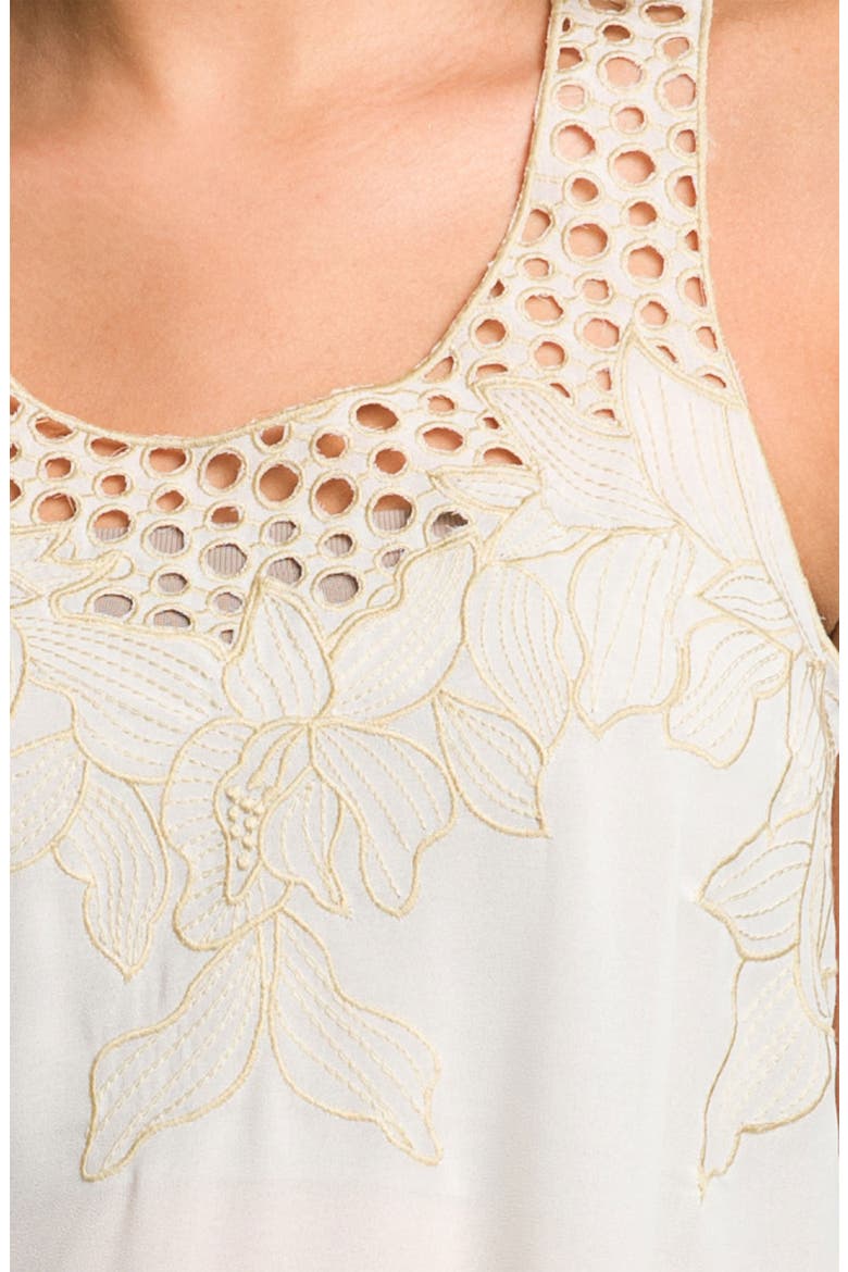 Eyelet Racerback Tank, Alternate, color, CREAM