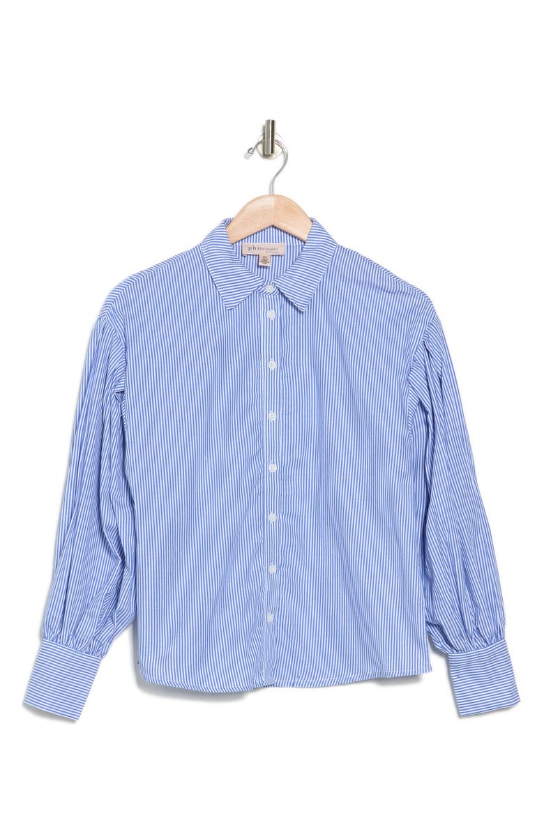PHILOSOPHY REPUBLIC CLOTHING Long Puff Sleeve Collared Button Down Shirt, Alternate, color, 