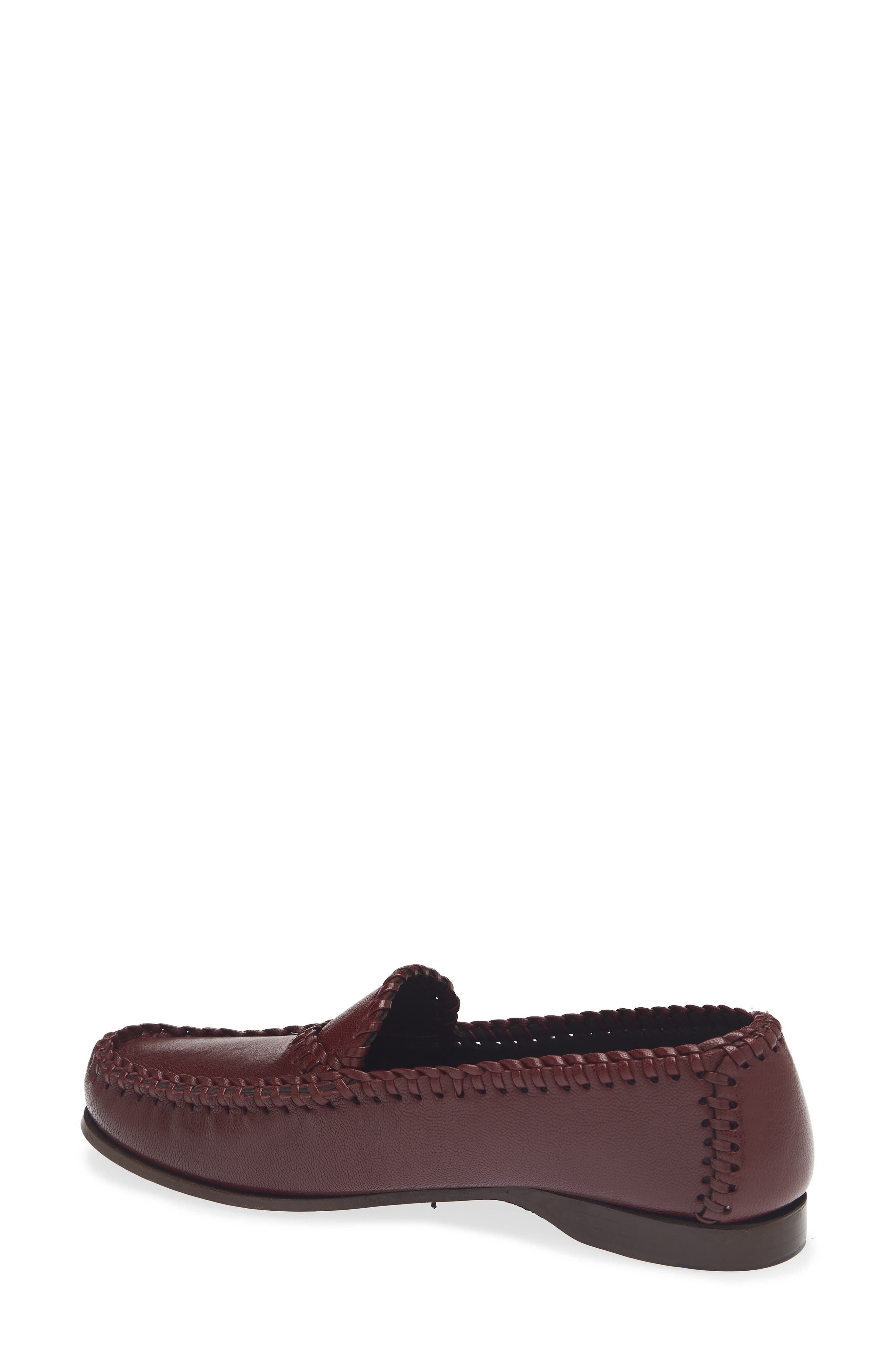 Sastre Braided Leather Loafer, Alternate, color, BURGUNDY
