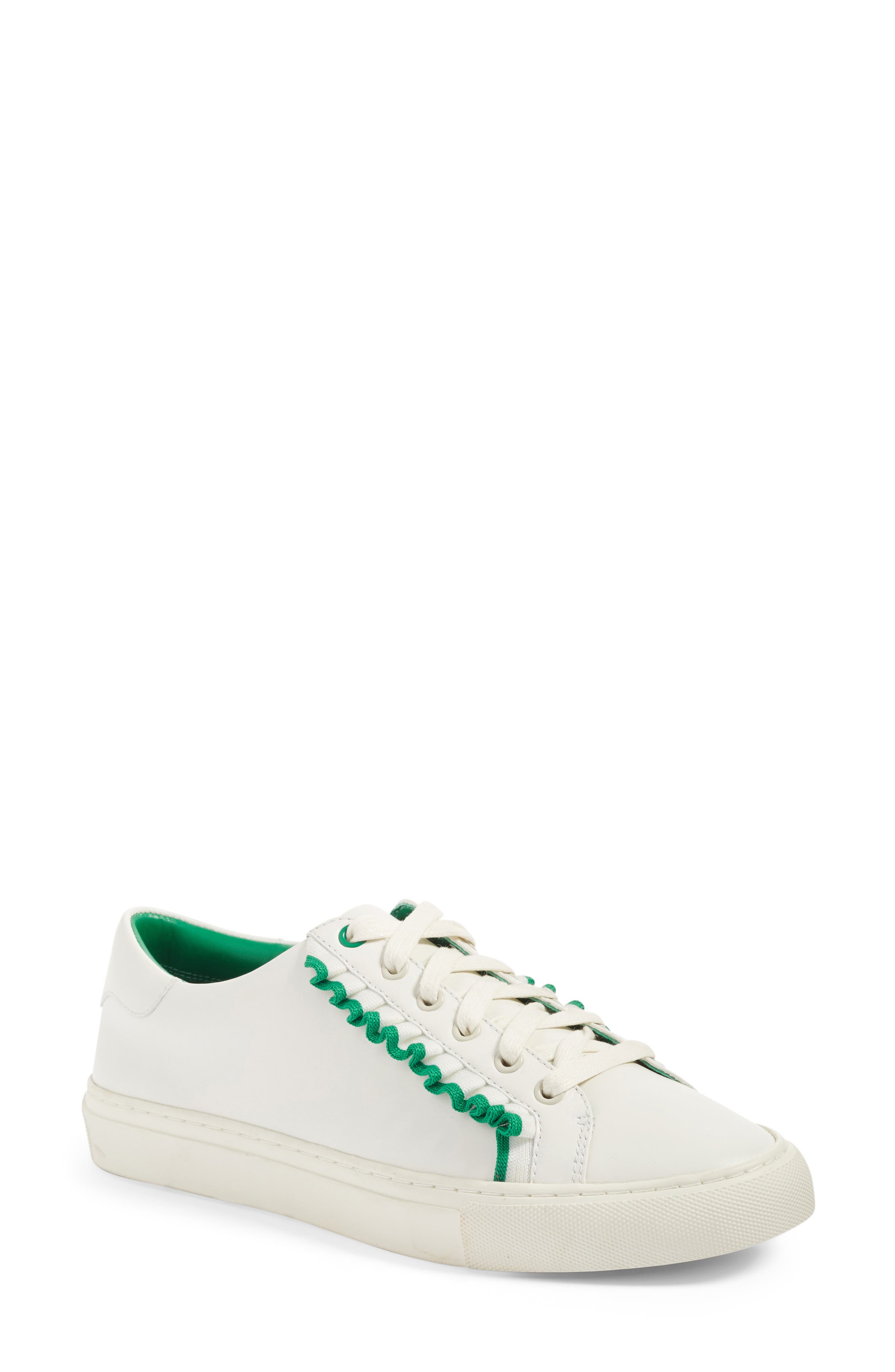 Tory Sport Ruffle Sneaker, Main, color, SNOW WHITE/ VINEYARD