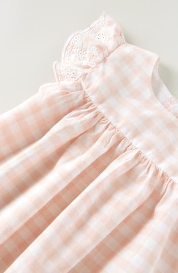 Scalloped Gingham Check Cotton Top & Bloomers