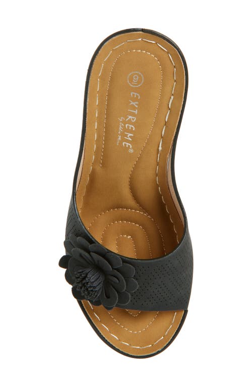 Extreme By Eddie Marc Flower Wedge Slide Sandal