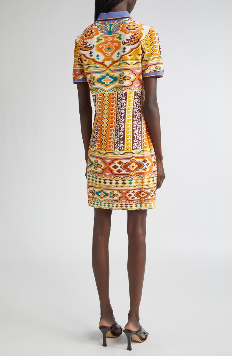 Etro Geo Floral Piqué Polo Minidress, Alternate, color, Printed Yellow Base