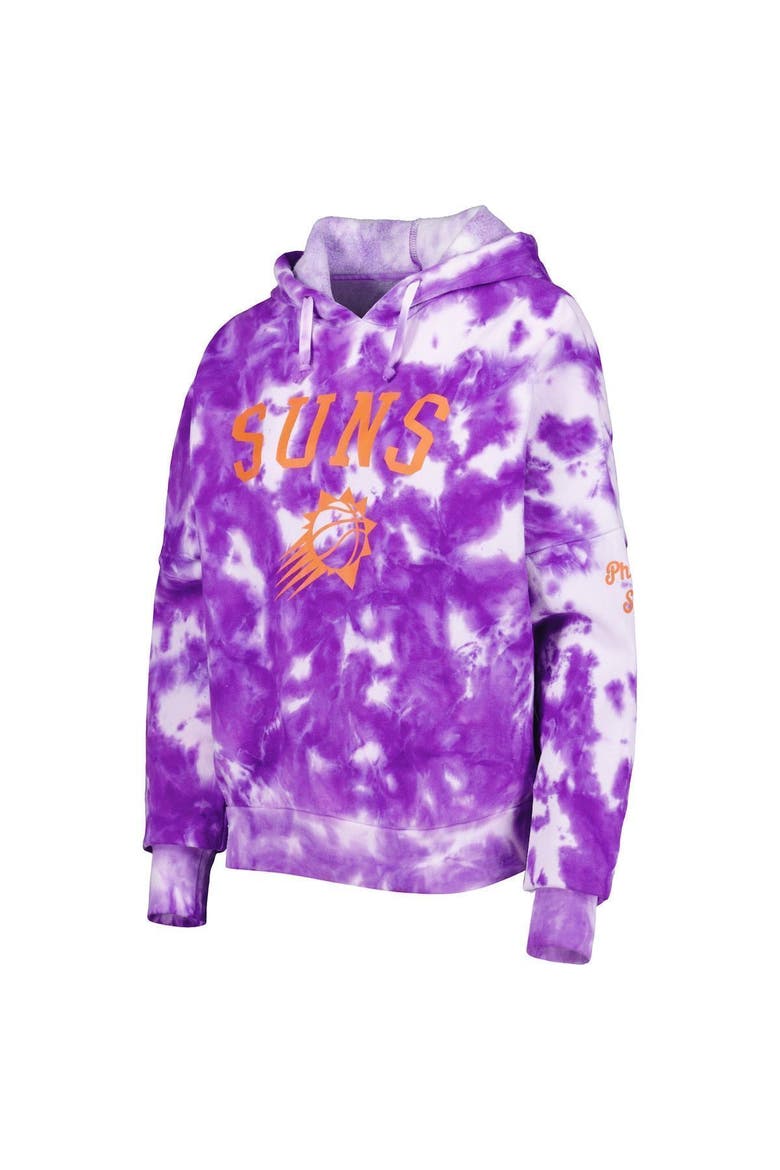Women's New Era Purple Phoenix Suns Brushed Cotton Tie-Dye Pullover Hoodie, Alternate, color, Purple