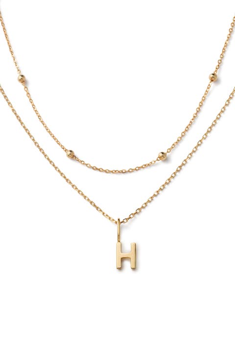 Gold Layered Letter Necklace