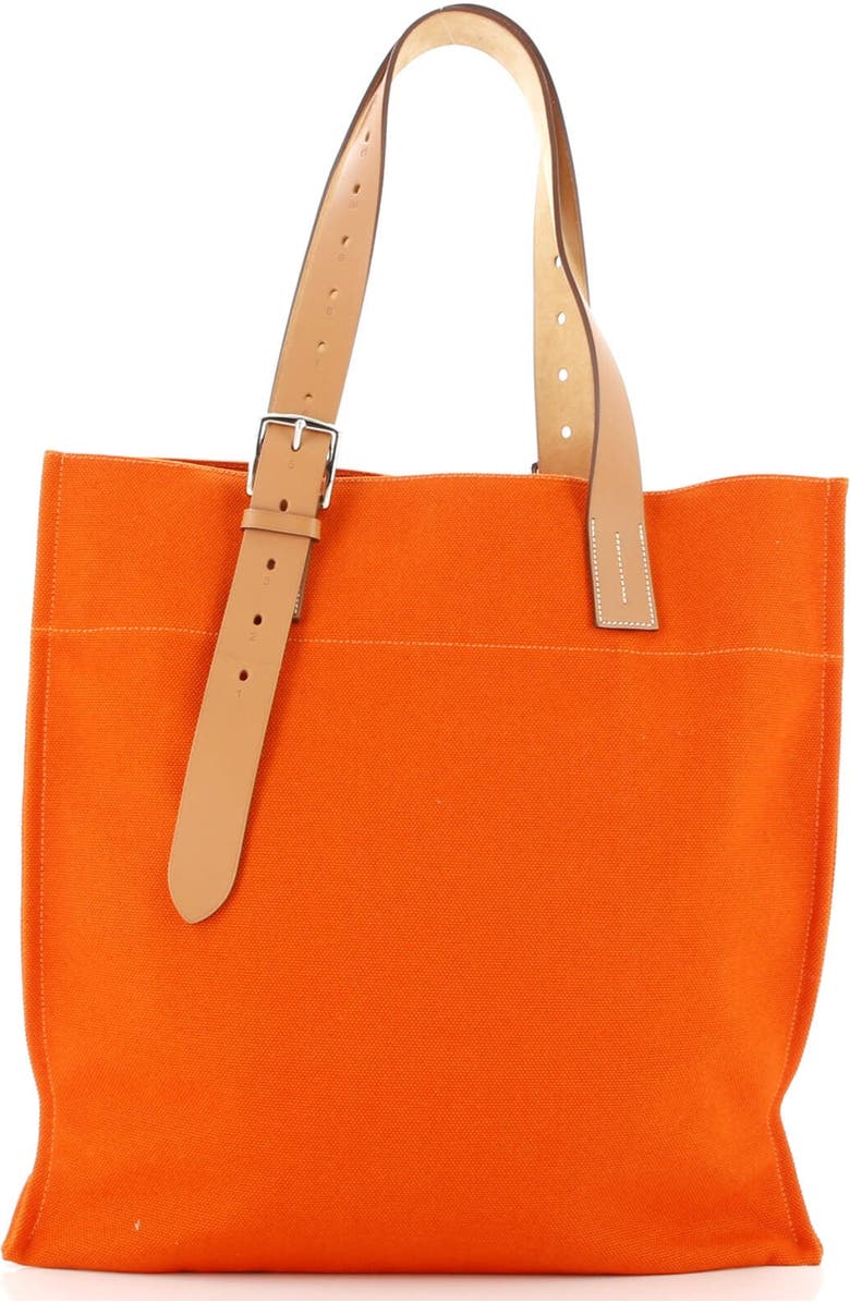 Pre-Owned Hermes Etriviere Shopping Tote Toile and Leather, Alternate, color,