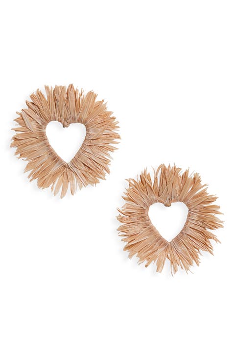 Raffia Heart Earrings